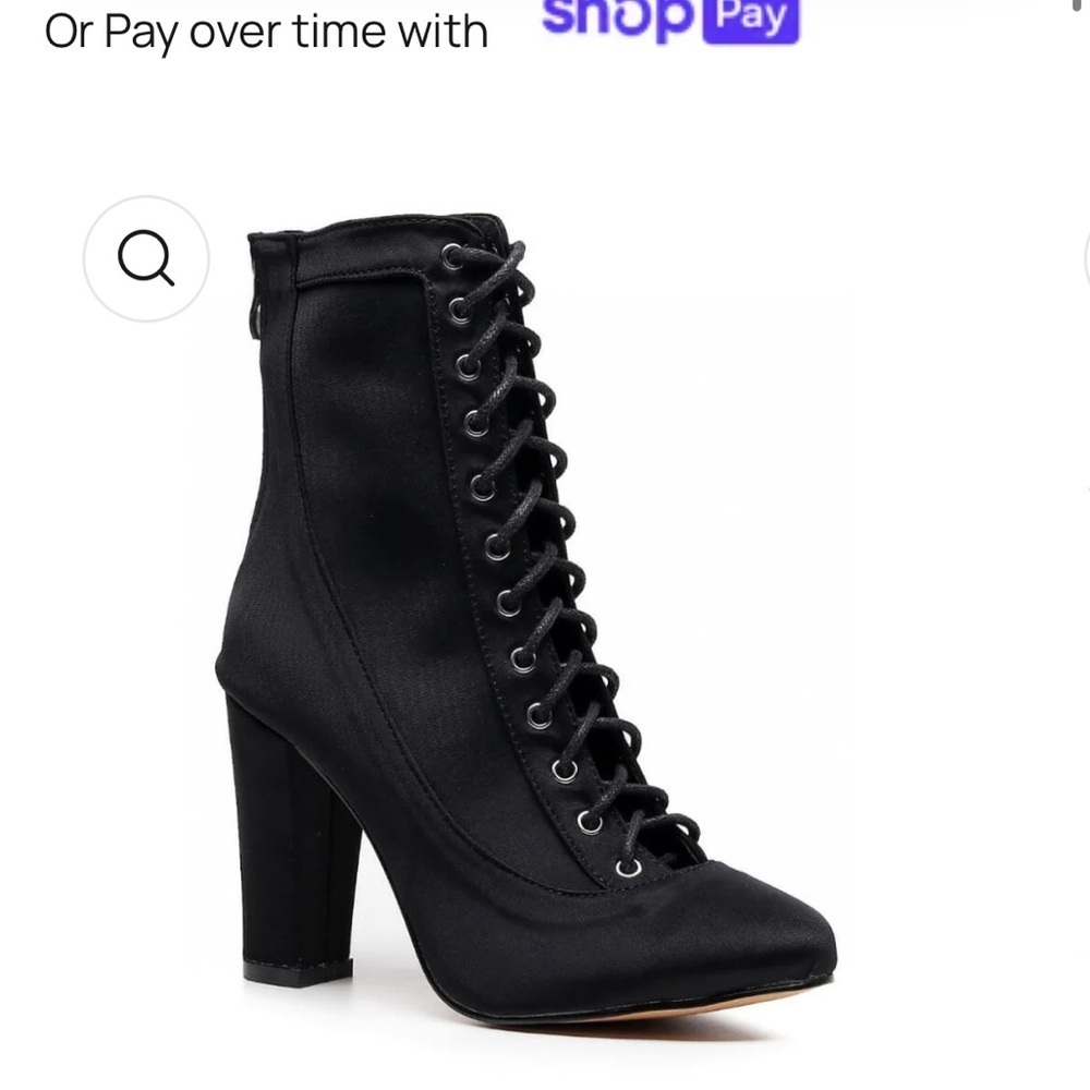 NWT BURJU Savashjay Closed Toe Lace Up Ankle Boots | Black | Size 5.5 - Picture 9 of 9